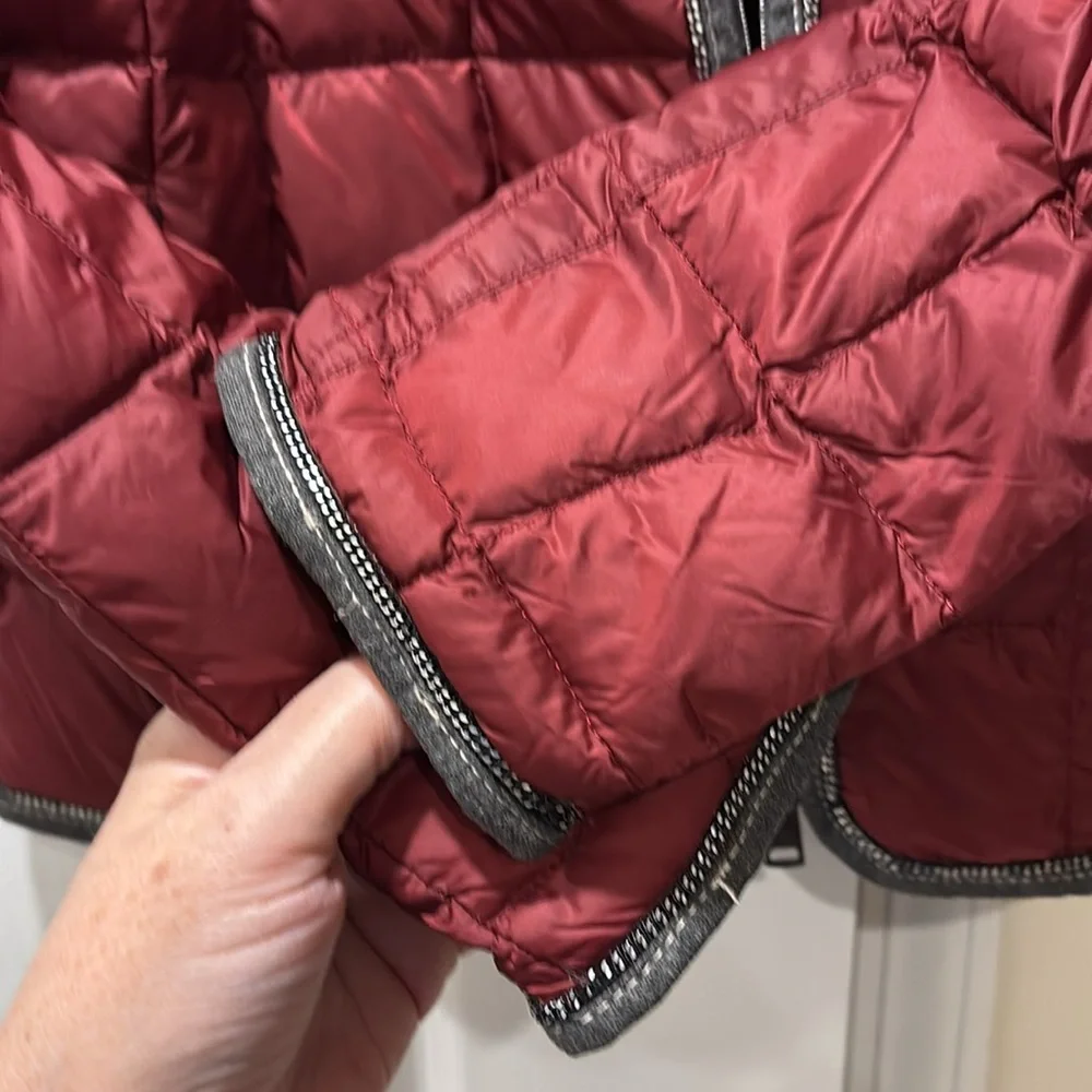 FAY ITALY LADIES BURGUNDY GRAY DOWN QUILT JACKET - Picture 11 of 14
